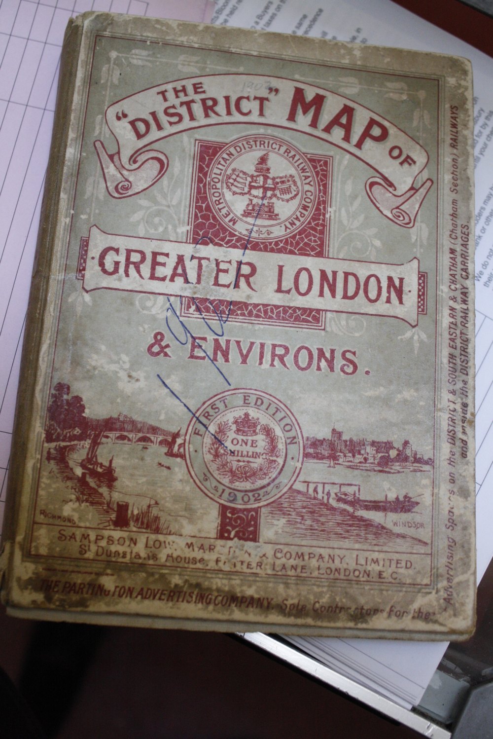 'The District Map of Greater London and Environs', first edition 1902, Sampson Low, Marston &