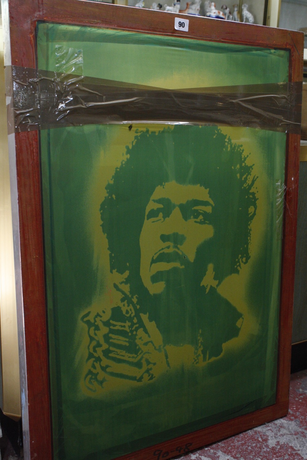 A block stencil of Jimi Hendrix, 91.5cm x 66cm