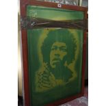 A block stencil of Jimi Hendrix, 91.5cm x 66cm