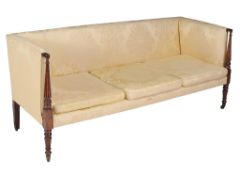 A Regency mahogany and upholstered sofa,   circa 1815, attributed to Gillows of Lancaster, the