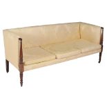 A Regency mahogany and upholstered sofa,   circa 1815, attributed to Gillows of Lancaster, the