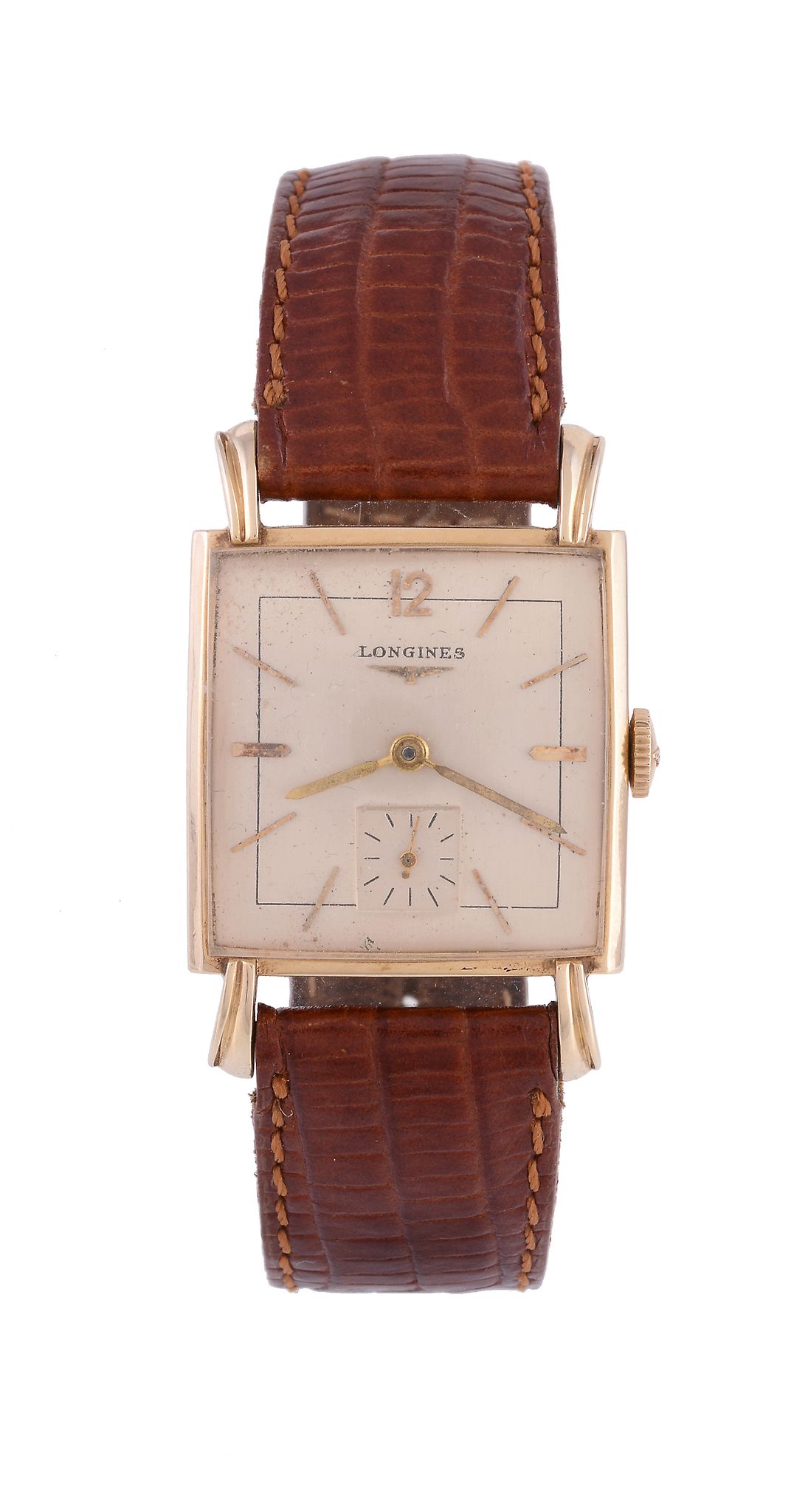 Longines, ref. 36212, a 14 carat gold square wristwatch, circa 1949, manual wind movement, 17 - Image 2 of 2