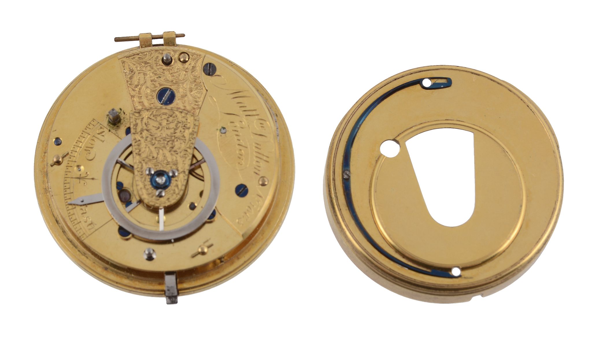 Matthew Dutton, London, an English fusee cylinder movement, no. 1660, with diamond endstone, dust