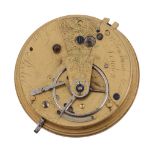 John Poole, an English lever fusee movement, no. 2977, with diamond endstone, three armed balance,