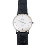 Edissount, an 18 carat white gold watch, circa 1960, Swiss, no.298759, pink gilt lever movement,