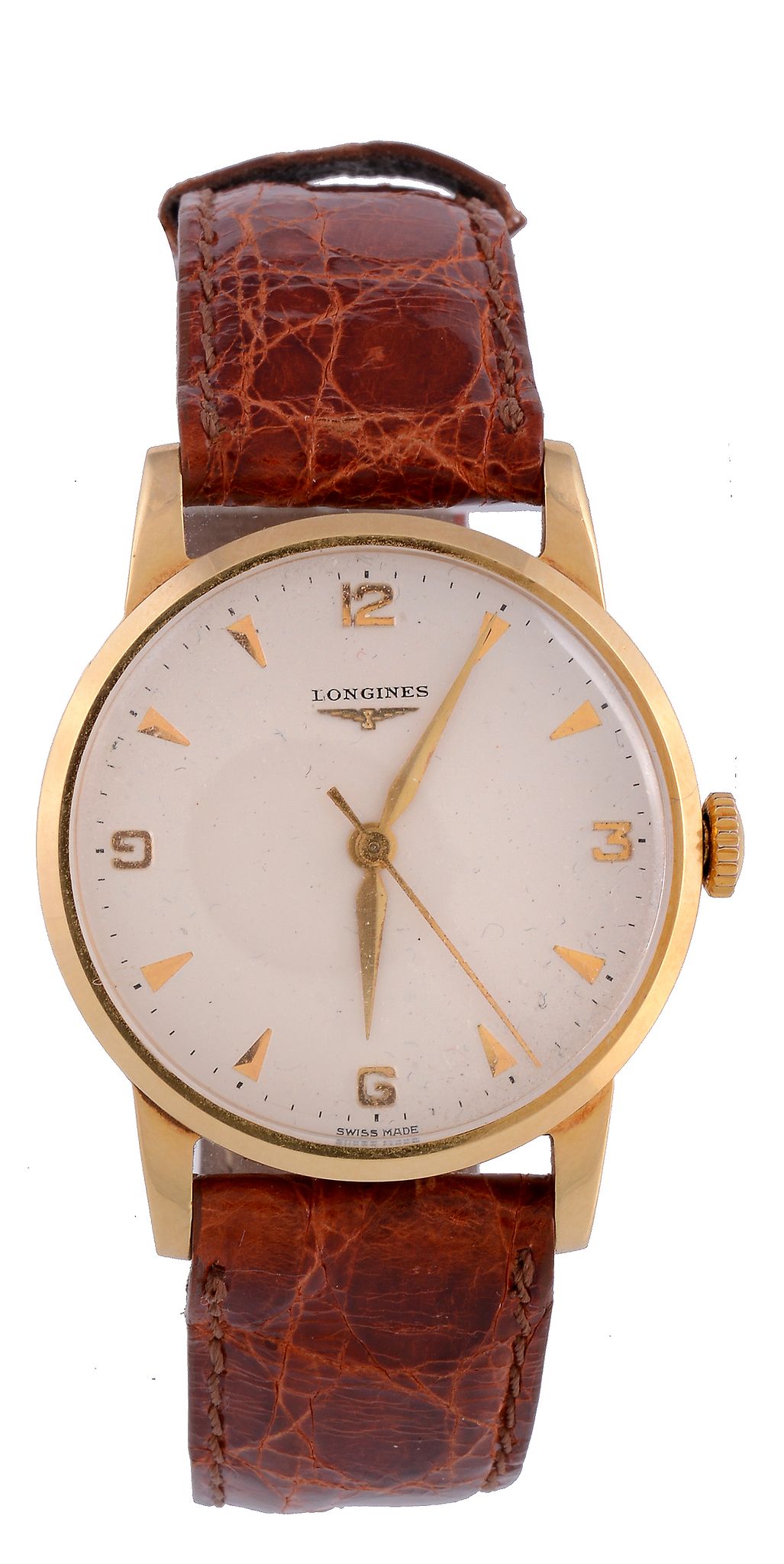 Longines, ref. 13362, an 18 carat gold centre seconds wristwatch, no. 917943, hallmarked Birmingham