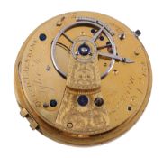 Fred Jenkins, an English lever fusee movement, no. 438, with a massee five escapement, diamond