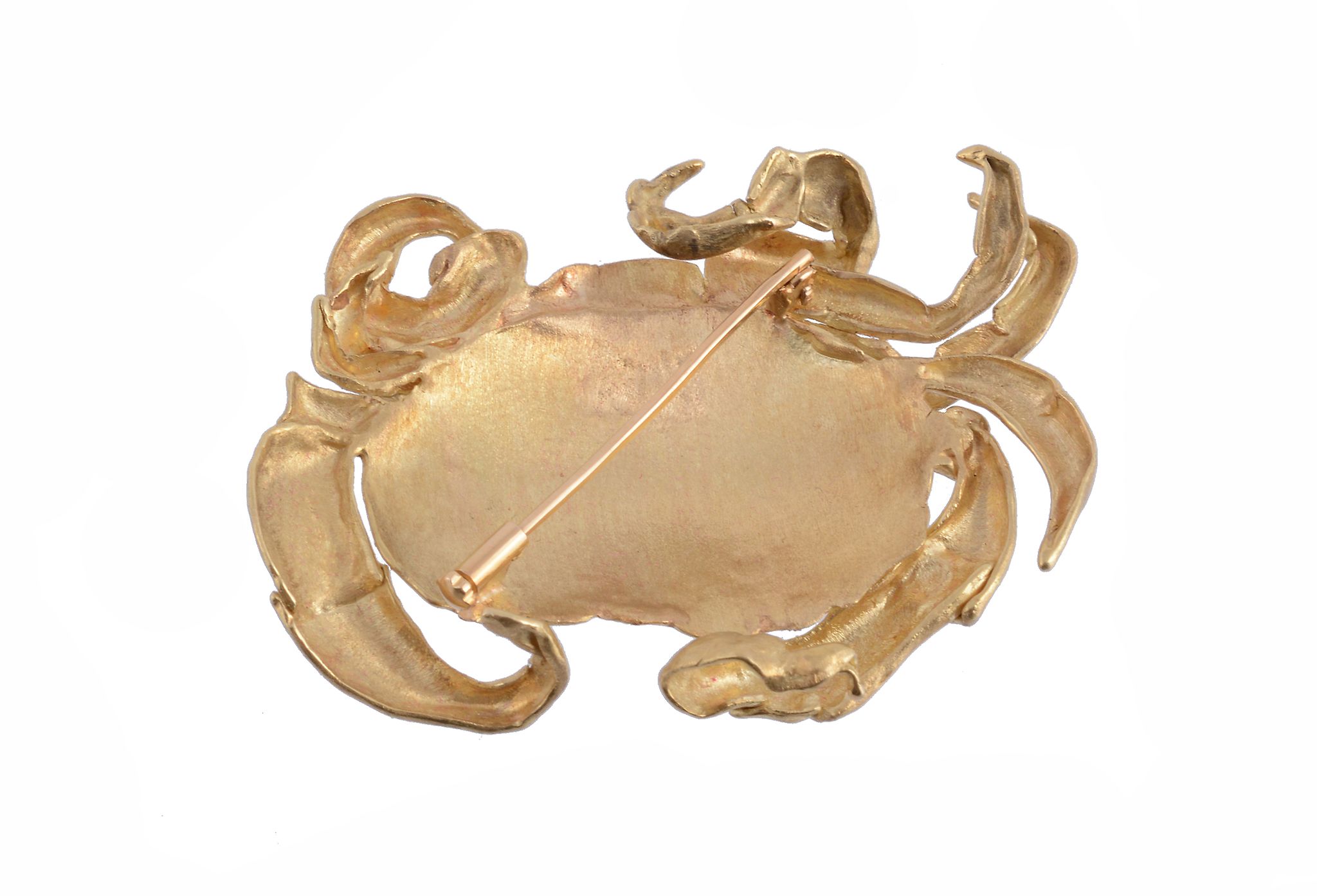 A crab brooch, with brushed effect throughout, stamped 750, 6.1cm long, 23.2g - Image 2 of 2