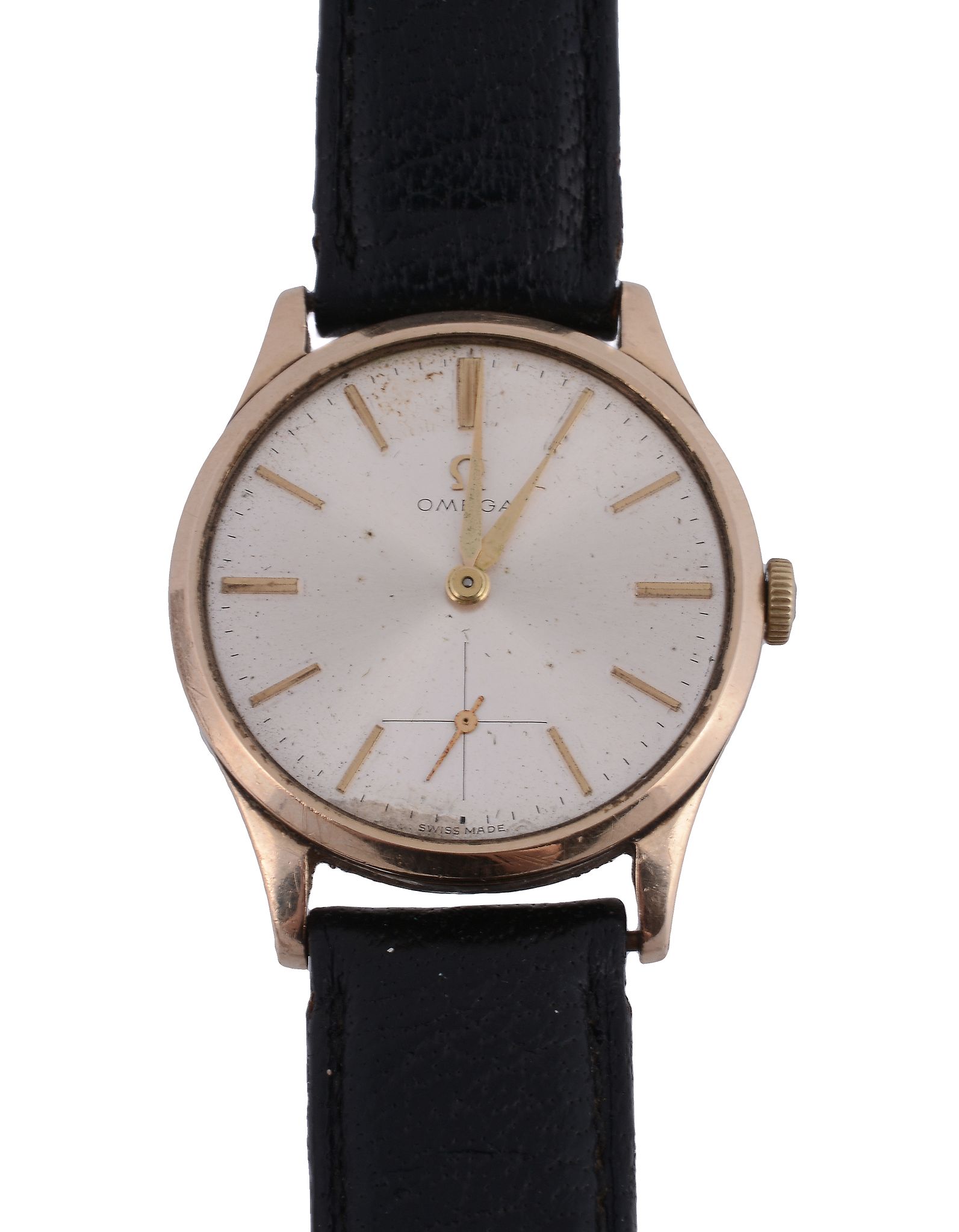 Omega, ref. 13322, a 9 carat gold wristwatch, no. 2441541, hallmarked Birmingham 1949, manual wind