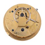 J & R Noble, an English lever fusee movement, no. 5806, with three armed balance, cylindrical