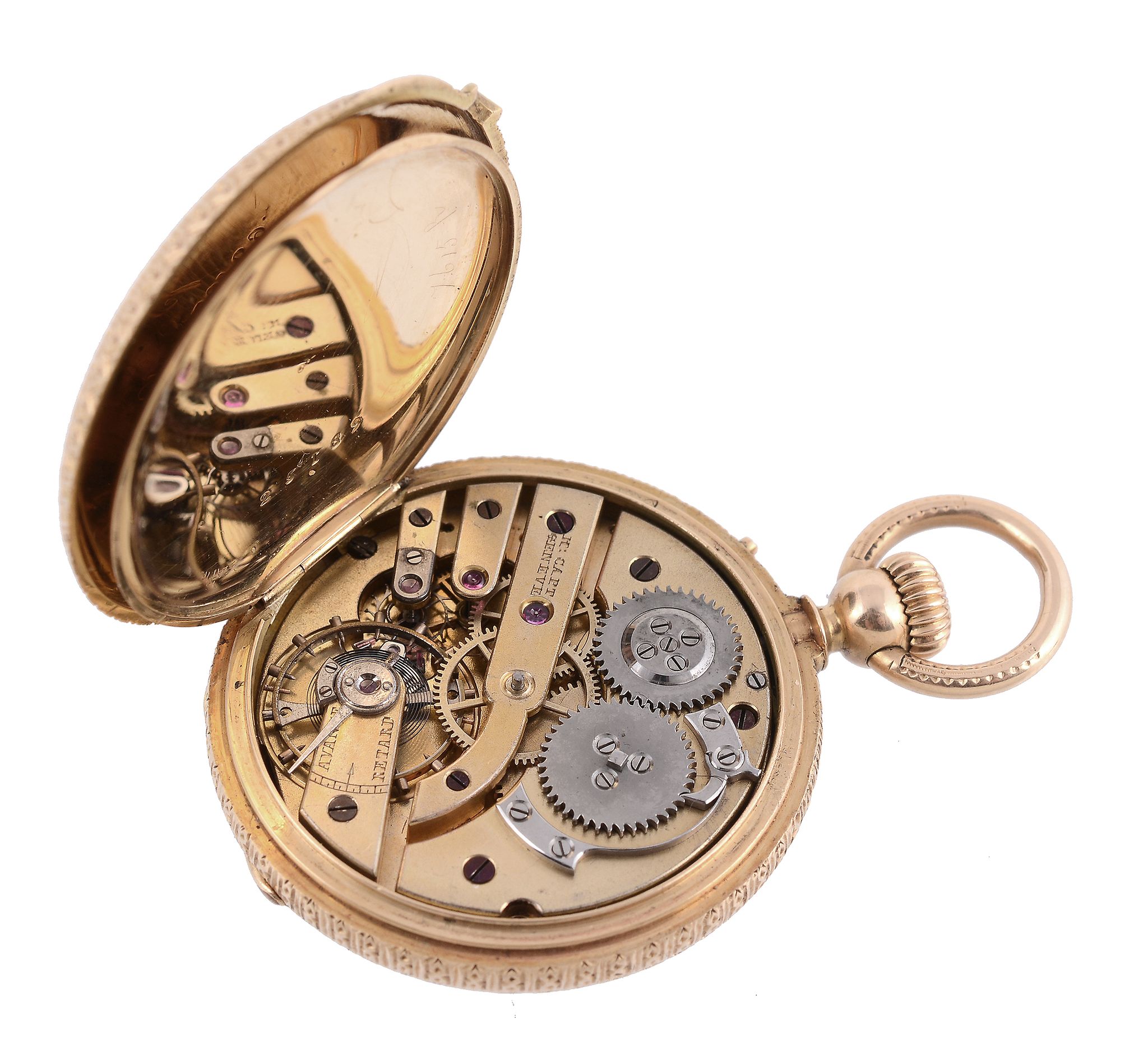 Henry Capt, an 18 carat gold keyless wind full hunter pocket watch, no. 25189, Swiss lever - Image 2 of 4