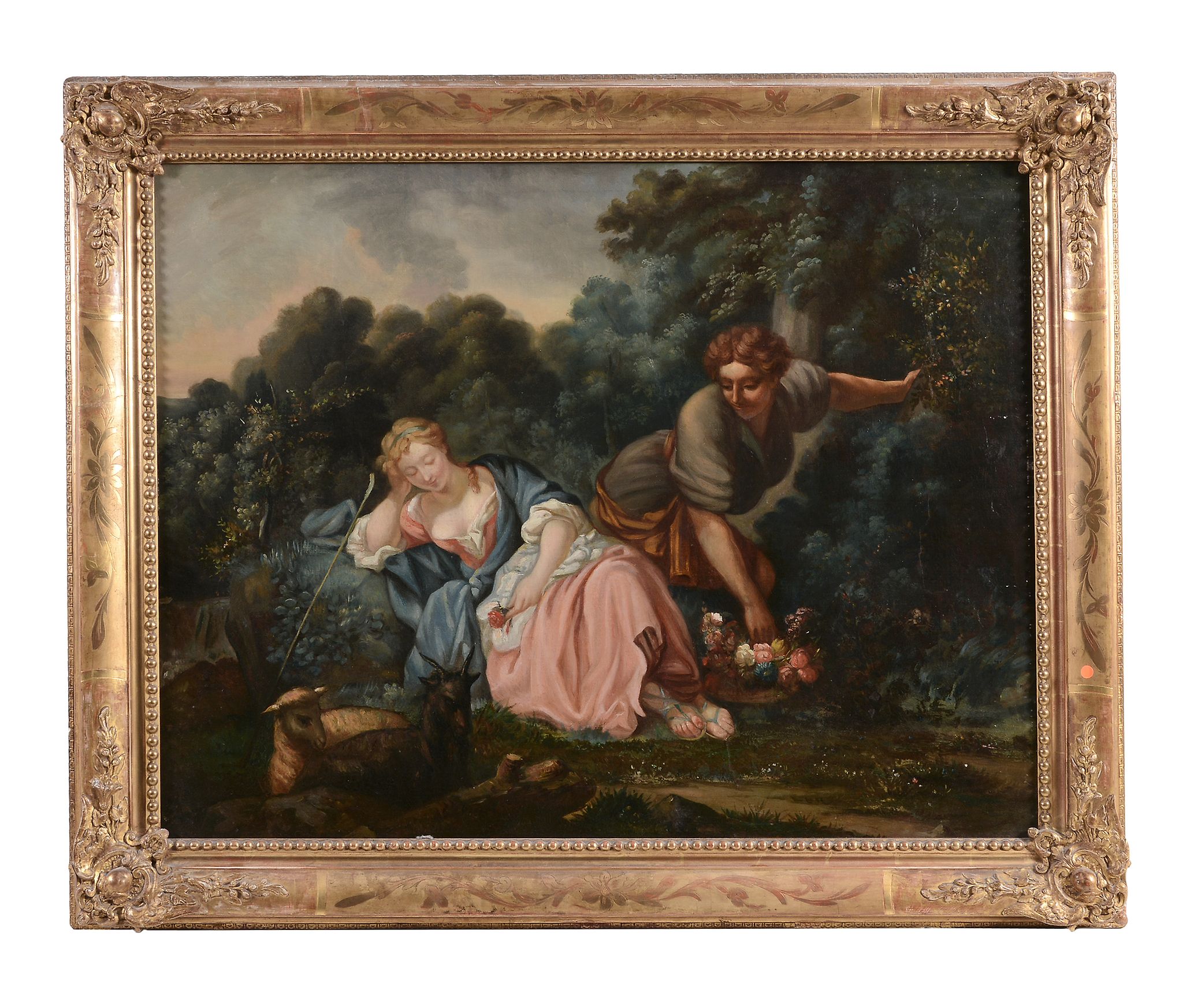 Manner of François Boucher (1703-1770) - Sleeping maiden in a woodland landscape Oil on canvas 75 - Image 3 of 3