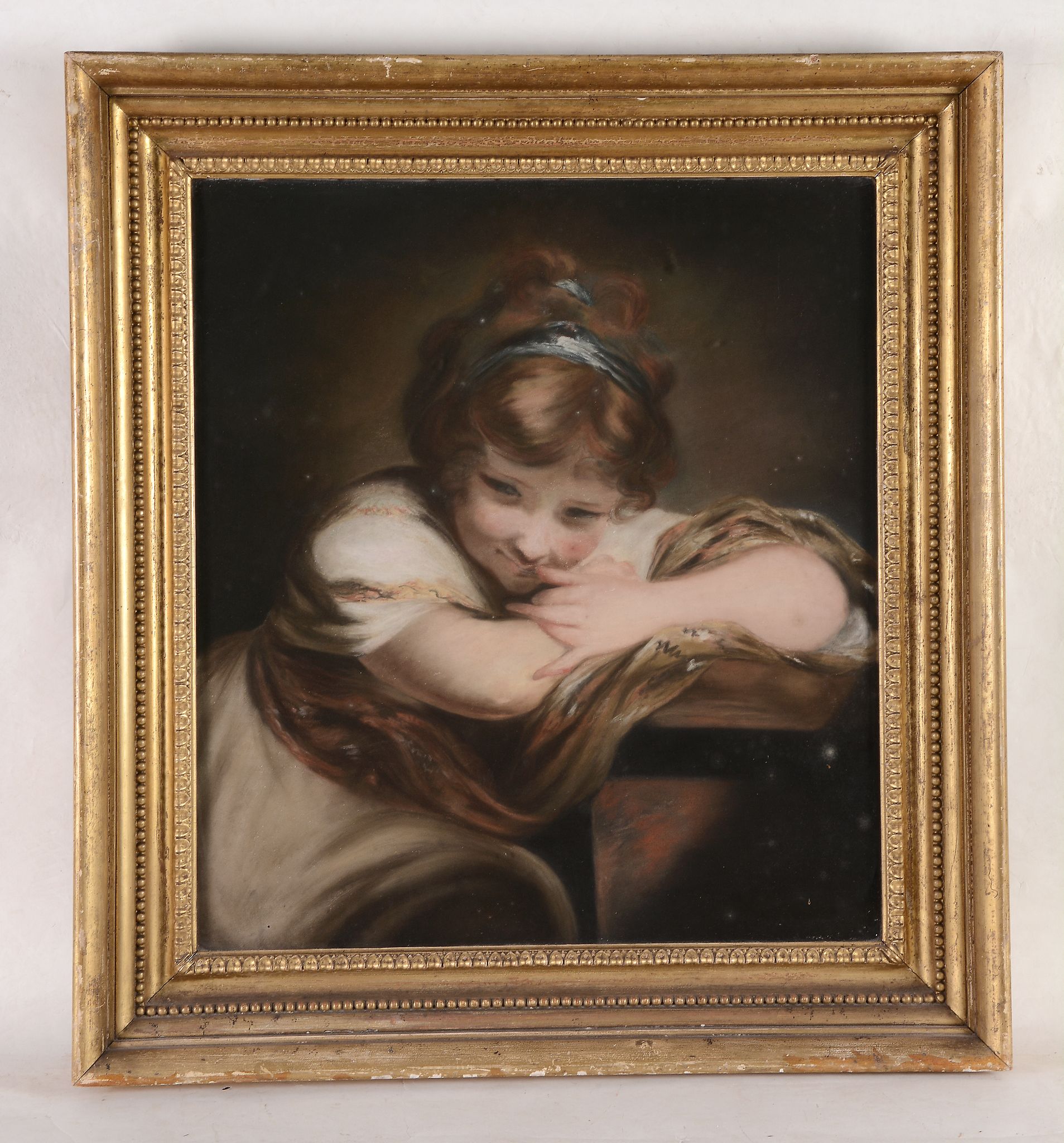 After Joshua Reynolds (1723-1792) - The Sleeping Girl; The Laughing Girl A pair, pastel Each c. 58.5 - Image 5 of 6