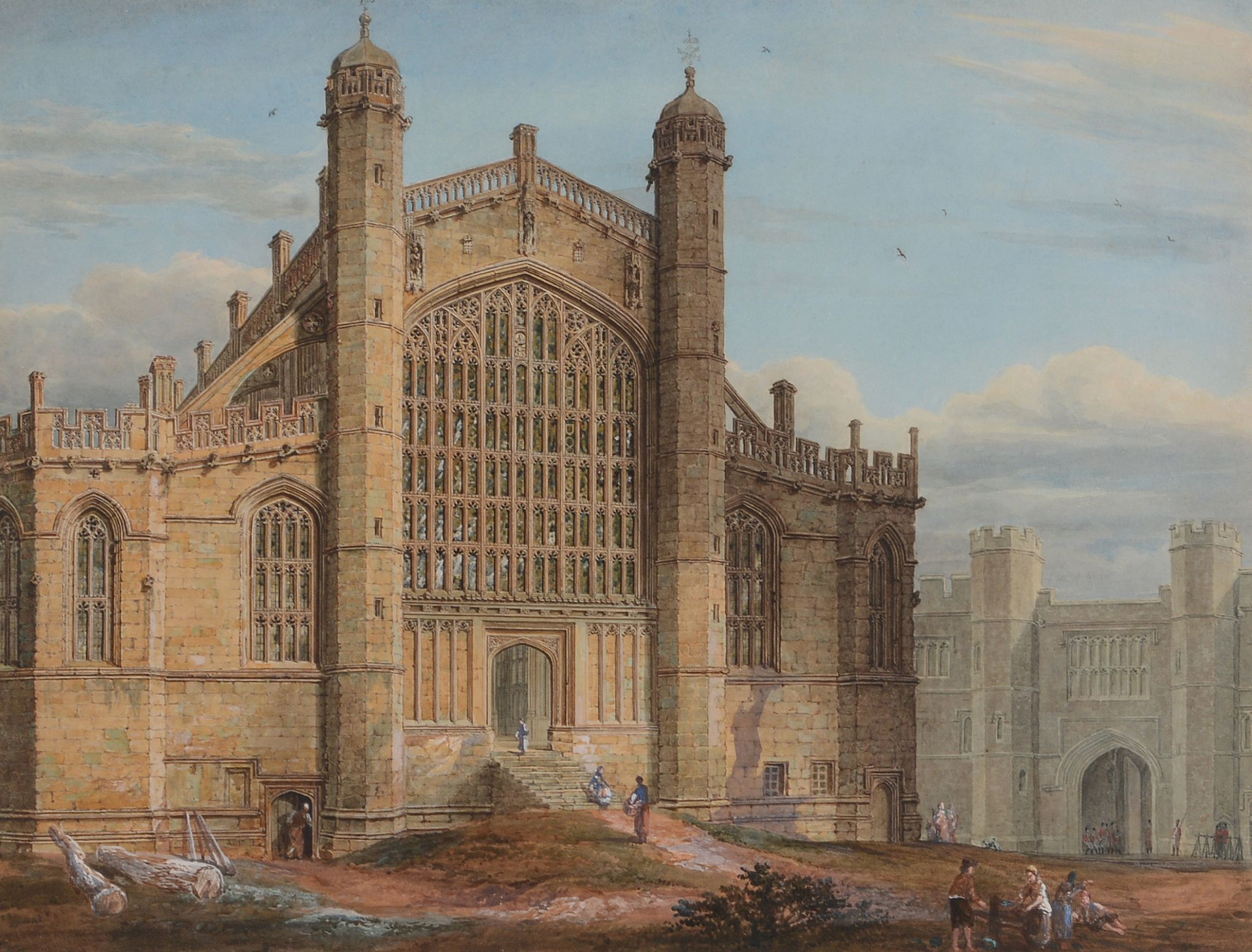 English School (19th Century) - Views of St. George's chapel, Windsor A pair, pen and brown ink, - Image 3 of 4