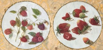 Moise Jacobber (1786-1863) - Summer fruits A pair, oil, touches of graphite, on prepared paper,