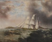 Samual Walters (1811-1882) - Barque heading out off Anglesea in choppy seas Oil on canvas 91.5 x 114