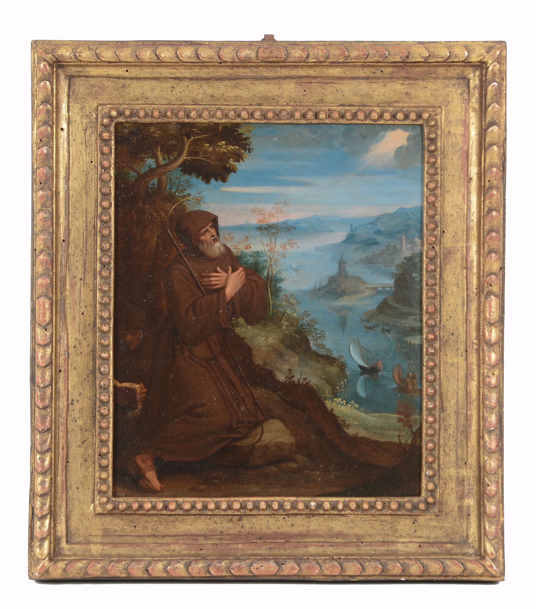 Circle of Lodovico Cardi, Il Cigoli (1559-1613) - Saint Francis praying in a woodland setting, a - Image 2 of 2