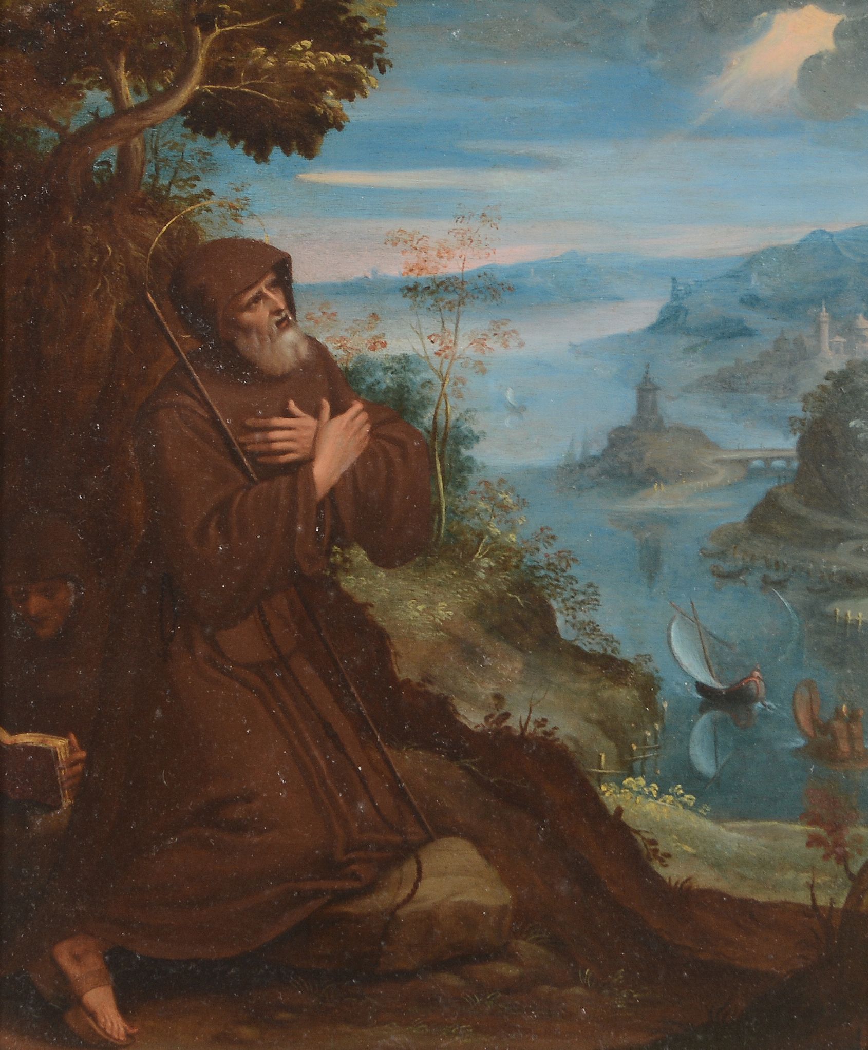 Circle of Lodovico Cardi, Il Cigoli (1559-1613) - Saint Francis praying in a woodland setting, a