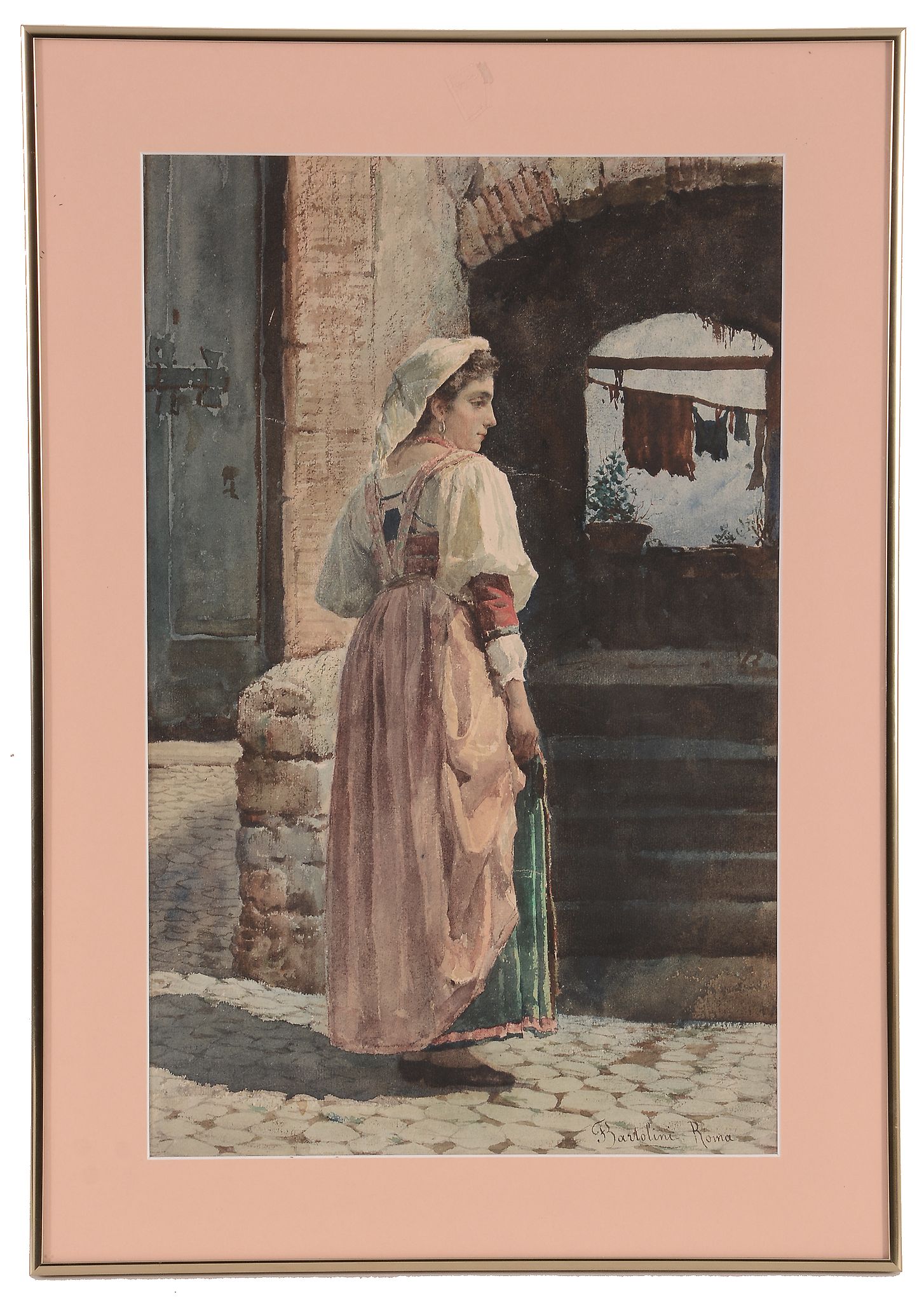 Federico Bartolini (1861-1908) - Roma Watercolour on laid paper Signed lower right, inscribed   Roma - Image 2 of 2