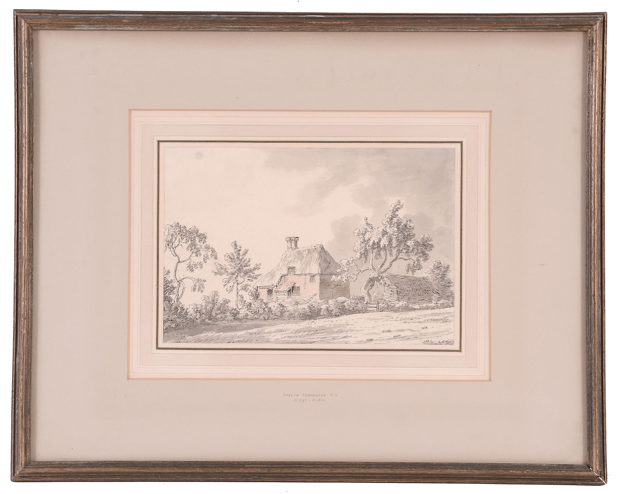 Joseph Farington (1747-1821) - Thatched cottage Pen and grey-brown ink, with grey wash, and - Image 2 of 2
