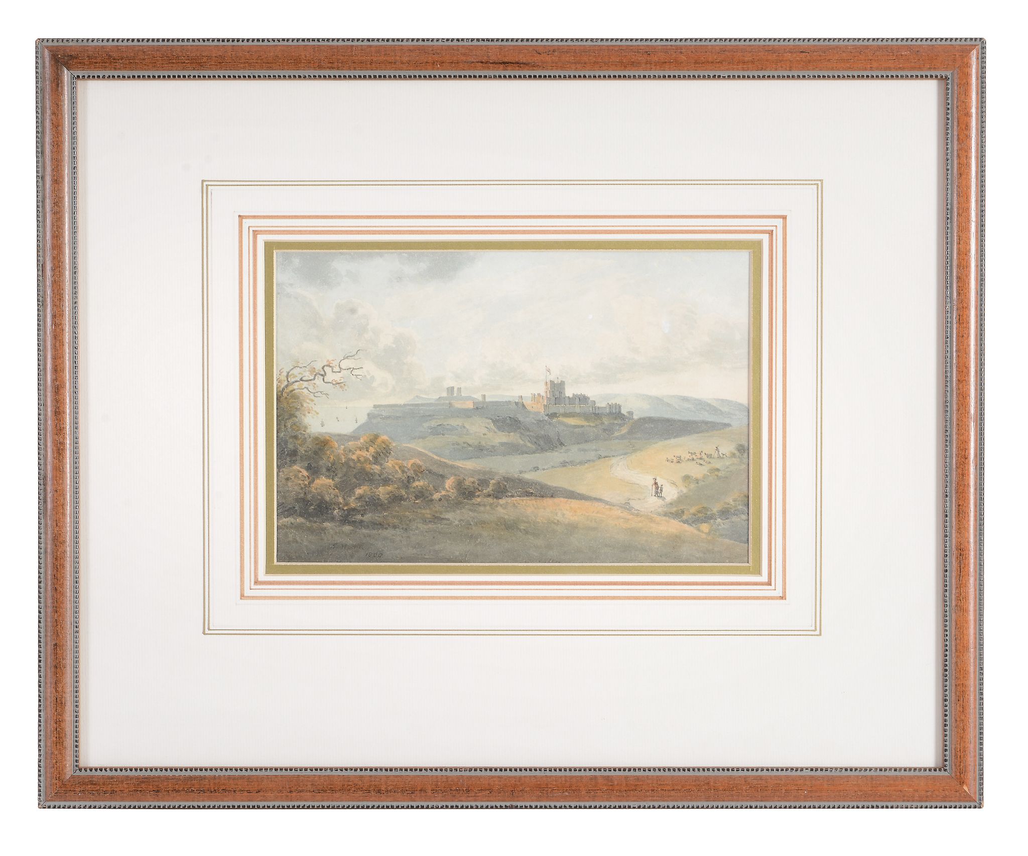 John 'of Canterbury' Martin (fl. 1782-1808) - Dover Castle Watercolour  Signed and dated   1805  , - Image 2 of 3