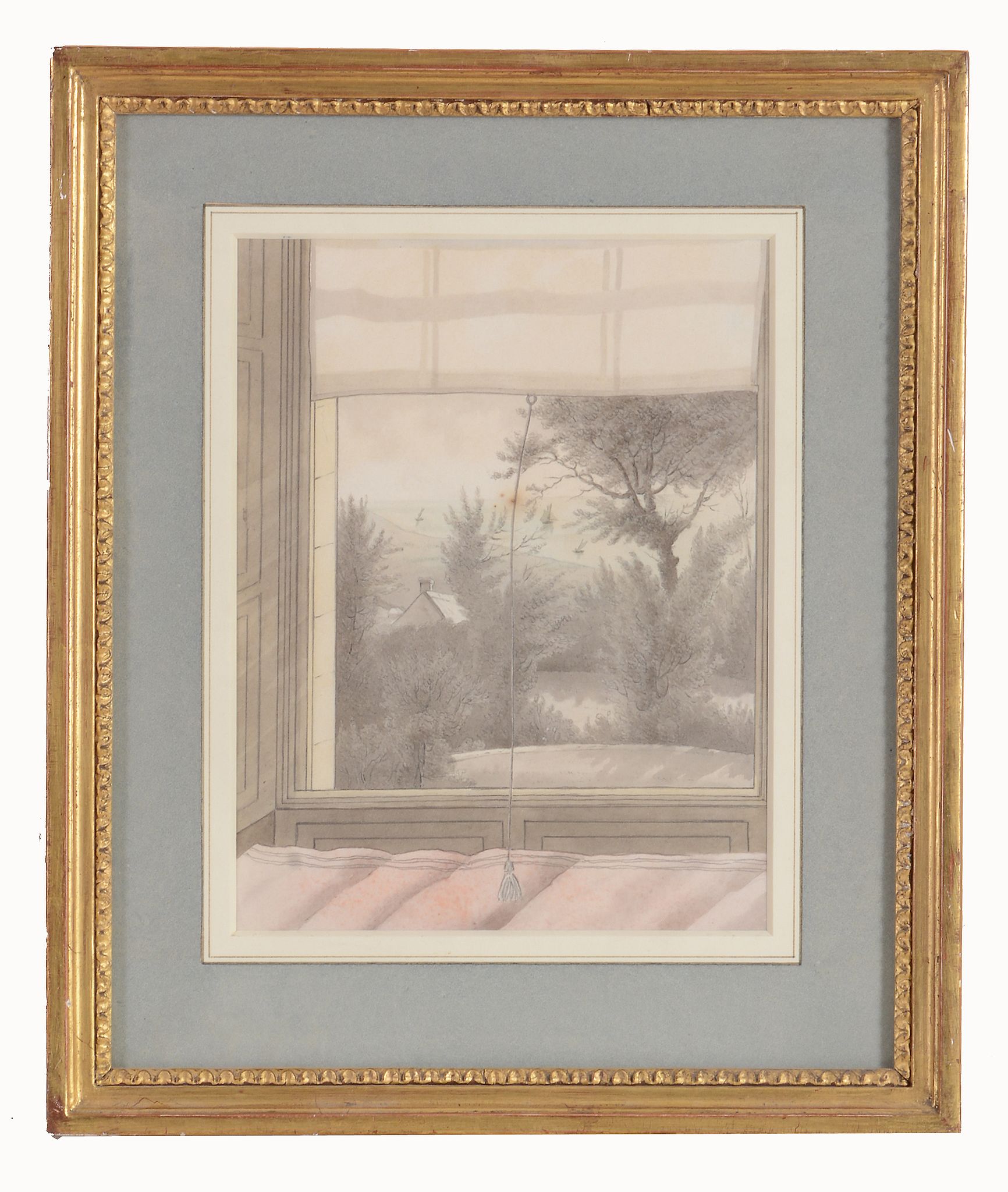 Diana Sperling (1791-1862) - View through a window, looking out to ships at harbour Graphite with - Image 2 of 2