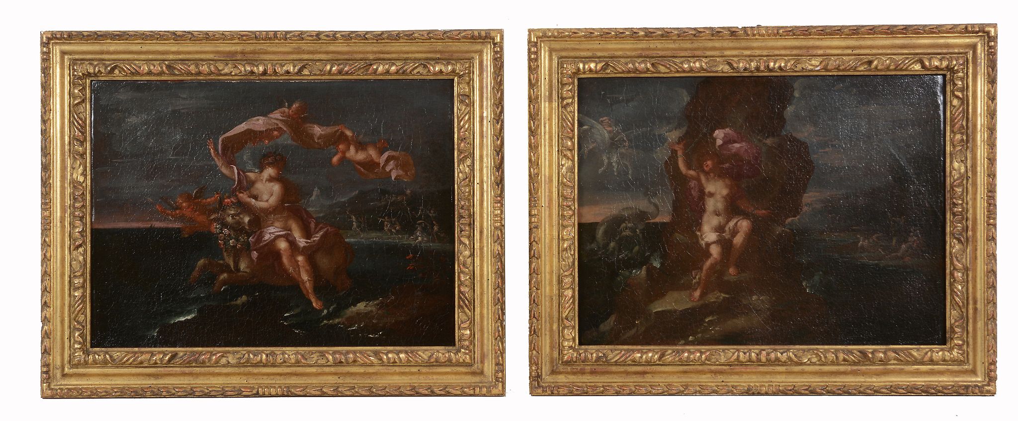 Circle of Flaminio Torre (1621-1661) - The Rape of Europa; Perseus and Andromeda A pair, oil on - Image 3 of 3