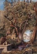 Julius Middleton Boyd (1837-1919) - Temples and burial ground near Poona Watercolour, over graphite,