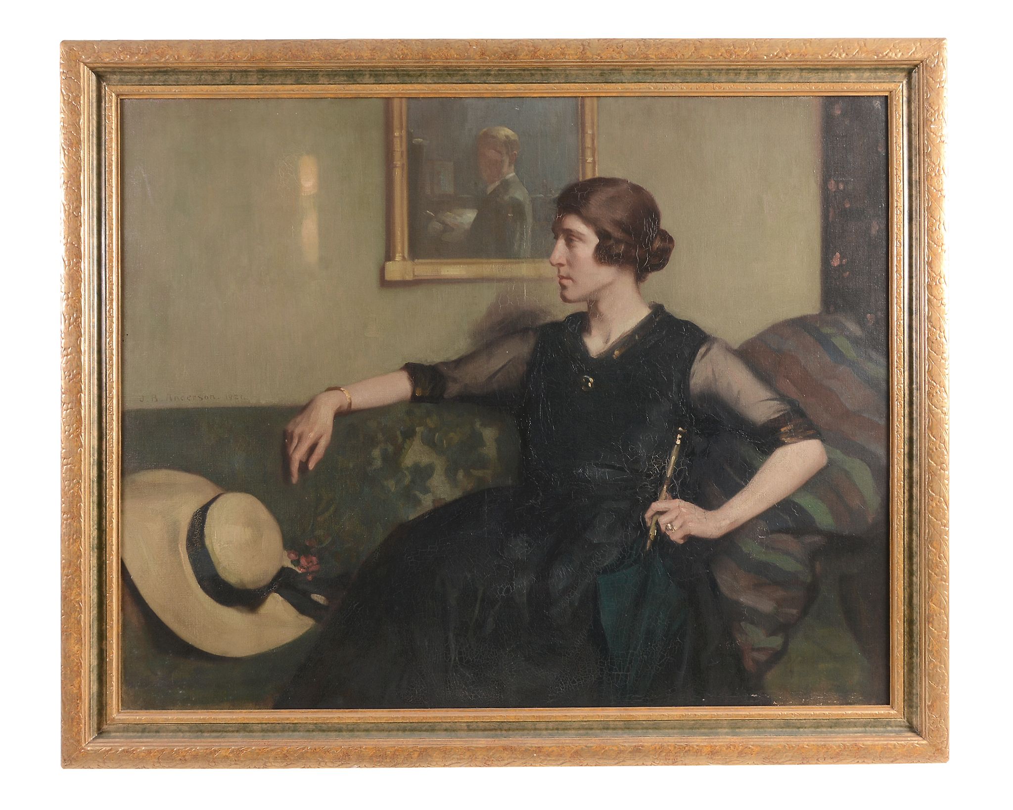 James Bell Anderson (1886-1938) - Portrait of a lady Oil on canvas Signed and dated   1921 - Image 3 of 3