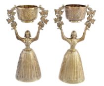 A pair of George IV silver gilt wager cups by Joseph Angell I, London 1827, in the form of