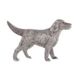 A silver model of a retriever dog, maker's mark SMD (not traced), London 1967, standing, 14.5cm (4