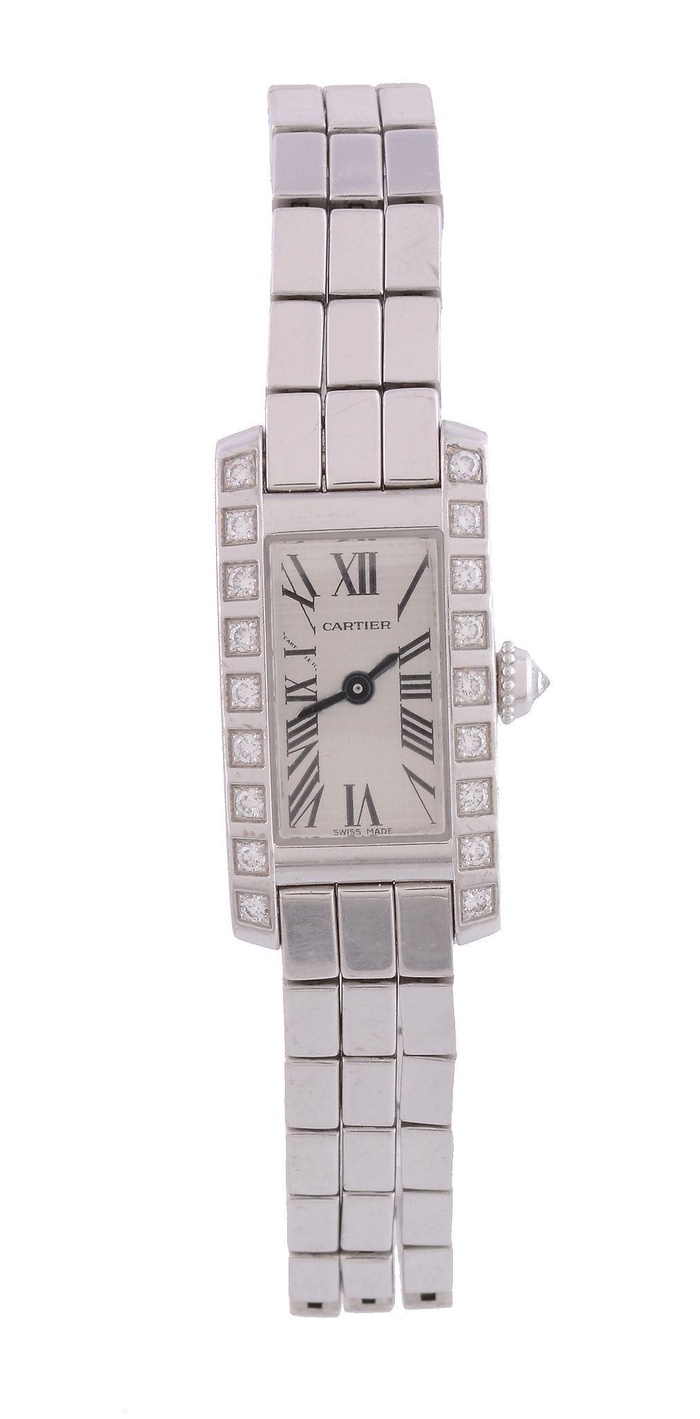 Cartier, Tank Anglaise, ref. 2544, a lady's 18 carat white gold and diamond bracelet wristwatch, no. - Image 2 of 2