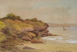 George Oyston (1860-1937) A pair of coastal scenes Watercolours heightened with body white Both