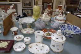 A selection of decorative ceramics, to include a pair of satsuma style vases, Royal Worcester