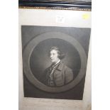 After Joshua Reynolds 'Edmund Burke Esq', engraving and three other engravings one of Elizabeth I (