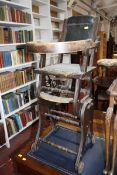 A Victorian child's high chair and a nest of occasional tables £40-60