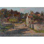 Arthur Netherwood (1870-1930) Campsall village street scene Oil on canvas Signed and dated 1894