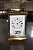 A late 19th French brass carriage clock. £50-70