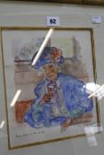20th Century School 'Miss Daisy in the Castle' Watercolour on paper Signed lower right