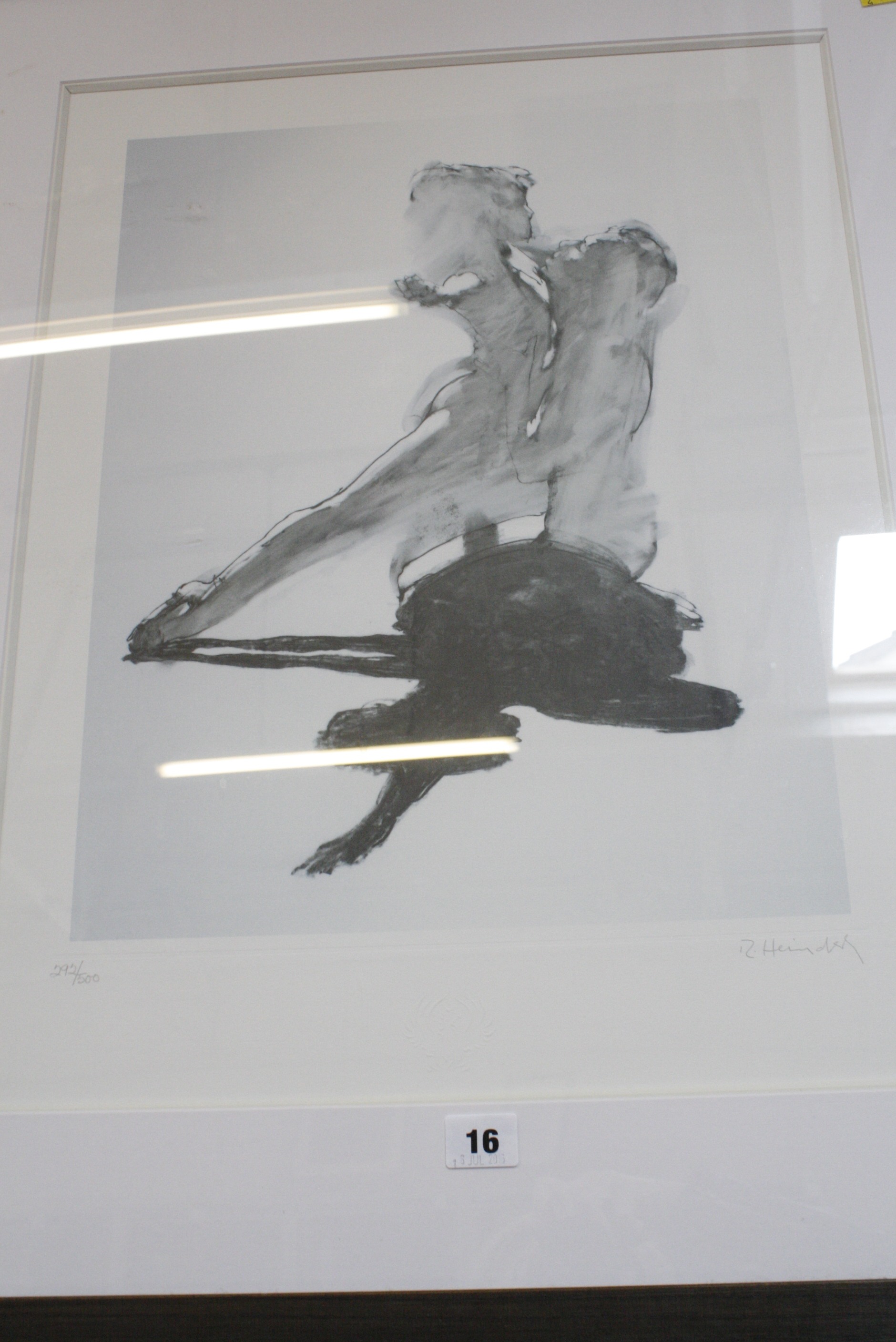 R. Heindel (1938-2005) Ballet dancers Limited edition monochrome print Numbered 292/500 Signed in