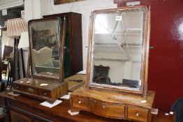 A Georgian mahogany dressing mirror and another similar £100-150
