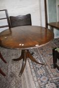 A 19th c style walnut and crossbanded oval 'loo' table on swept pedestal base adapted.122cm x