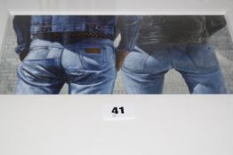 Martin Battersby (1916-1982) A rear view of two people wearing denim Gouache on paper Signed lower