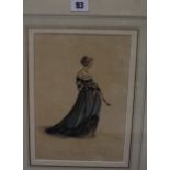 British School 'A girl of Coutances' 'A girl of Granville' Costume drawings of 19th Century dress