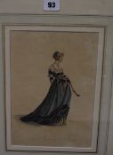 British School 'A girl of Coutances' 'A girl of Granville' Costume drawings of 19th Century dress