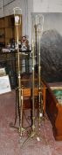 Two brass telescopic standard lamps and another brass standard lamp (sold as parts) (3) £150-200