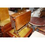 An Edwardian mahogany torchere stand, a collectors box and a mahogany sutherland table. £70-100