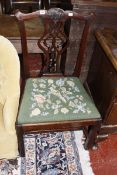 A Victorian upholstered low chair and a George III mahogany chair £60-90