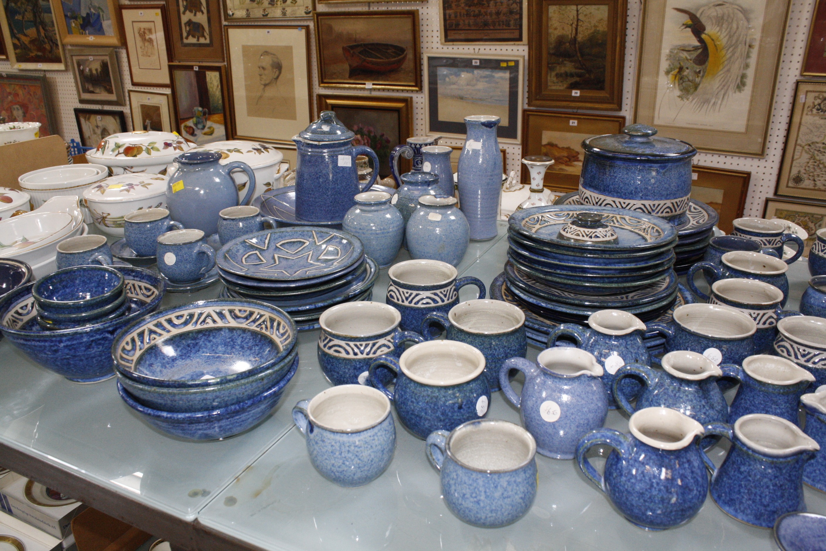 A quantity of Camphill pottery and various Evesham ware