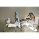 Two Karl Ens porcelain bird groups, kingfishers and yellow hammers (?) marks to base (2). £80-120